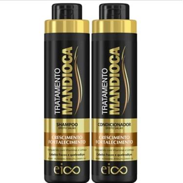 Imagem de Tratamento Mandioca Shampoo Hidratação 800ml + Condicionador Leave-in 750ml Força Crescimento