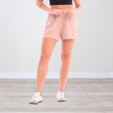 Imagem de Shorts Básico Feminino Tecido Crepe Duna - Ju Ribeiro Ind, Bege claro,