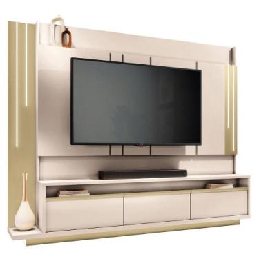 Imagem de Estante Home Theater Montane para TV até 75 - HB Móveis, Off White/Cha