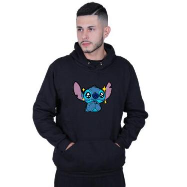 Imagem de Moletom Unissex Canguru Lilo Stitch Fofo - Lafre, Preto, G