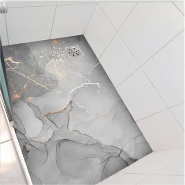 Imagem de Adesivo Piso Box Mármore Cinza Gold Antiderrapante - Colacomigo