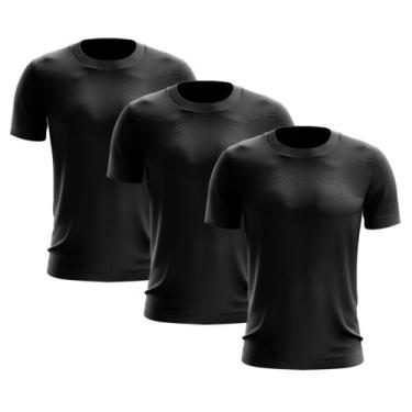 Imagem de Kit 3 Camisetas Masculina Manga Curta Dry Básica Lisa Proteção Solar U