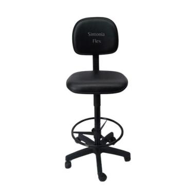 Imagem de Cadeira Secretaria Caixa Alta -Com Aro Base Rodízio Recepção - Sintoni