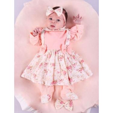 Imagem de Saída de Maternidade Menina Charme 04 peças Foral - Maribaby Enxovais 