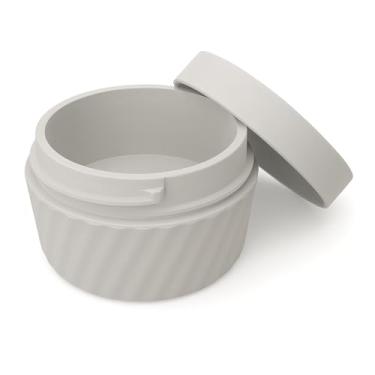 Imagem de Porta Brinco Bijuterias Pequeno Moderno Elegante Caixa Organizador Com Tampa Penteadeira Decoração (Cinza)