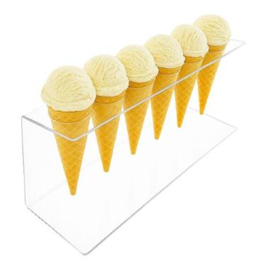 Imagem de Suporte Expositor Temaki Sorvete Acrílico Cristal 6 Cones - Dubon