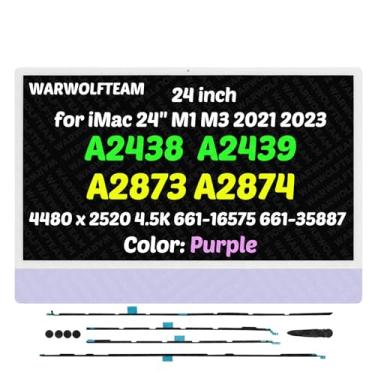 Imagem de WARWOLFTEAM Compatível com iMac A2438 A2439 A2873 A2874 M1 M3 2021 2023 All in One Retina EMC 3663 3664 8206 8207 61.0 cm 4.5K LCD Screen Assembly LG204A-215(61.0 cm) 61-16 575 661-35887 Roxo)