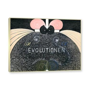 Imagem de Moldura de champanhe. Pôster Hilma Af Klint, (Evolução, nº 07), reproduções de pinturas famosas, imagem de arte abstrata para sala de estar quarto decoração de casa. 50 x 65 cm - 19,7 x 25,6 pol