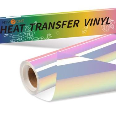 Imagem de Vinil holográfico de transferência de calor HTVRONT 12x6 pés para cami