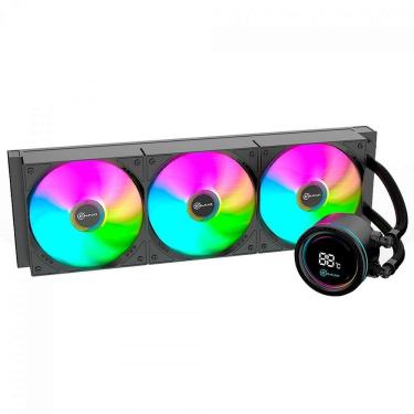 Imagem de Water Cooler Kalkan Alpha 360 ARGB, 360mm, Com Display, Intel-AMD, Preto