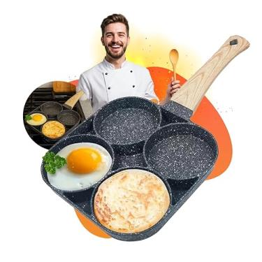 Imagem de Frigideira Antiaderente 4 Partes Ovo Hambúrguer Fogão Indução Gás