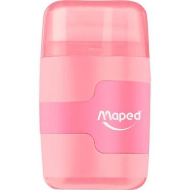 Imagem de Apontador Escolar Com Borracha Connect Tom Pastel 2 Furos Maped, ROSA