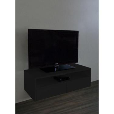 Imagem de Rack Para Tv Suspenso Bancada Com Nicho E Gaveta Preto Laca - FORMALIV