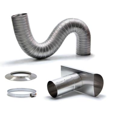 Imagem de Kit Chaminé em Alumínio com Flexível Corrugado de 3,0mx 80mm