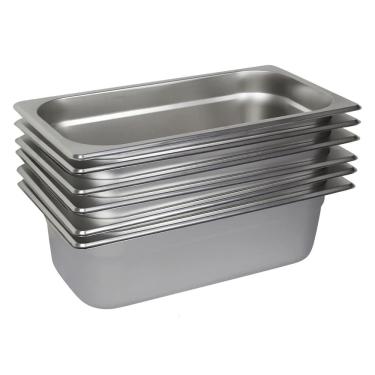 Imagem de 6 Cubas Gastronômica Buffet GN 1/9 100mm Aço Inox Sem Alça