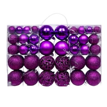 Imagem de ZZTWER 100 peças/conjunto de enfeites de bola de Natal, pingente requintado de decoração de bola colorida, enfeites de Natal de plástico inquebráveis para pendurar
