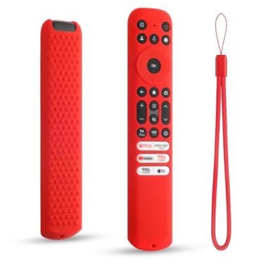 Imagem de DUOLAXMENG Capa de silicone para controle remoto TCL RC813 FMB1, RC923 FMB3, RC902V FMR1 2023, compatível com o mesmo estilo Google TV e controle remoto Roku Smart TV (vermelho)