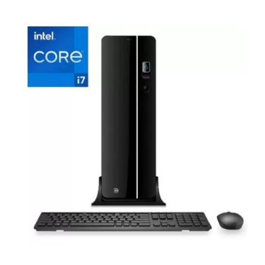 Imagem de Computador Slim Intel Core i7 16GB SSD 480GB mouse e teclado sem fios 