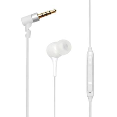 Imagem de Fone de ouvido de lado único, fone de ouvido intra-auricular com microfone e controle em linha, para orelhas esquerda e direita, plugue de 3,5 mm compatível com iPods, iPad, leitores portáteis,