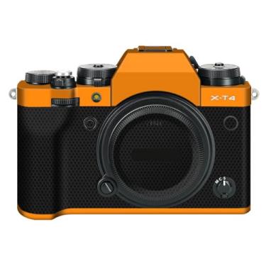 Imagem de Adesivo de capa de câmera X-T4 para FujiFilm X-T4 película protetora antiarranhões decoração XT4 (laranja fosco)