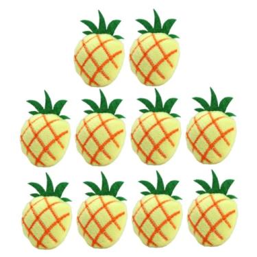 Imagem de Totority 10 peças de brinquedos de pelúcia para gatos, design adorável de abacaxi, bonecas de erva de gato para diversão com animais de estimação, decoração de casa para gatos e gatinhos