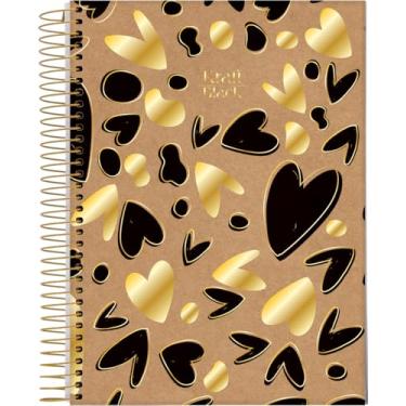 Imagem de Jandaia - Caderno Espiral Universitário CD 10 Matérias 160 Fls Kraft Black Corações FSC