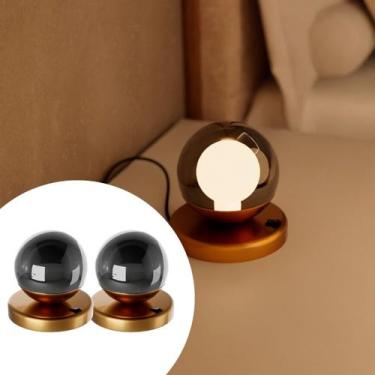 Imagem de Kit 2 Abajur de Mesa Dama moderno Com Globo 10cm Decoração iluminação 