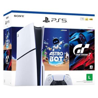 Imagem de Console PS5 Slim Disk com Jogos Sony, Branco