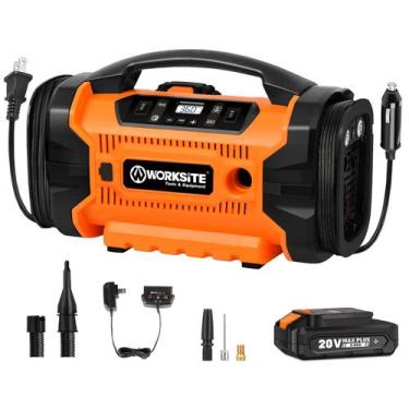 Imagem de Compressor de ar com inflador de pneus WORKSITE 160 PSI portátil laran