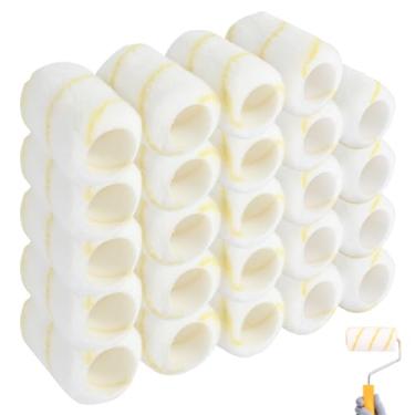 Imagem de FALESOUL Capas de rolo de tinta de microfibra, 24 peças de capas de rolo de pintura de 10 cm x 1/5.1 cm para moldura de pincel de rolo, suprimentos de pintura de casa para todas as superfícies