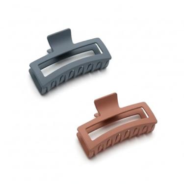 Imagem de Kit 2 Presilha Piranha Luxo Cabelo Grande 13cm Prendedor (Azul Claro e Rosa Chá)