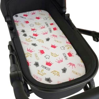 Imagem de Colchão para Carrinho Moises Colchonete Bebê Menino Menina com Capa Removível e Espuma(PRINCESS)