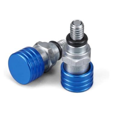 Imagem de BYYINGSUS Válvulas de sangramento de ar de garfo M4x0.7 compatíveis com KTM 85 125 150 250 350 450 500 SX SXF EXC XC XCF XCW XCFW ADV Duke para Hus&qvarna TE FE TC FC (azul)