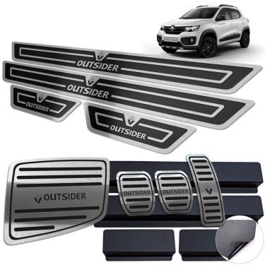 Imagem de Soleira Pedaleira Descanso Kwid Outsider Preto Alto Relevo