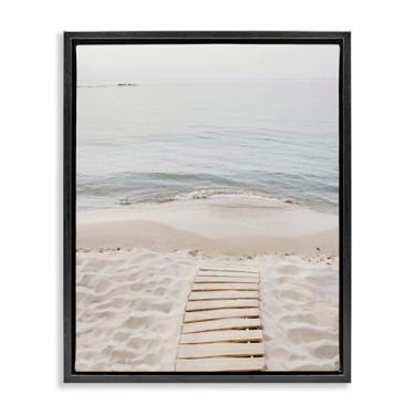Imagem de Stupell Industries Arte de parede em tela flutuante com moldura preta para passarela Beachy, design por Sisi e Seb, 78 x 63 cm