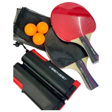 Imagem de Ping pong tênis de mesa kit 2 raquetes rede retrátil 3 bolas