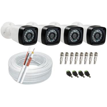 Imagem de Kit Segurança 4 Câmeras Digitais infravermelho Full HD acessórios - Tw
