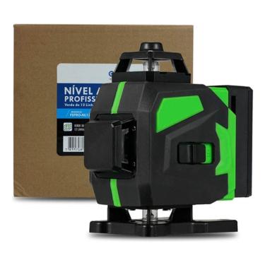 Imagem de Nível Laser 3d 12 Linhas Verde Recarregável 2 Baterias