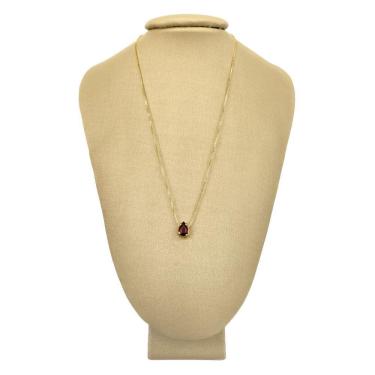 Imagem de Colar prata 925 + ouro granada delicada e elegante