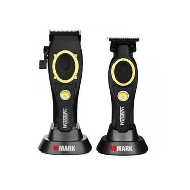Imagem de Kit 2 Maquina de Cabelo Corte Wmark NG 7030 + Acab. NG 7230, Preto