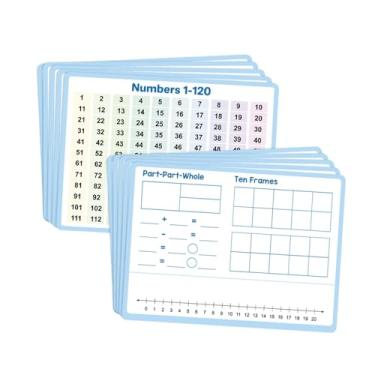 Imagem de EHJRE 10x Cartões de Quadro Branco Pequeno Portátil Apagável com Linhas Numéricas E Quadro Branco Seco