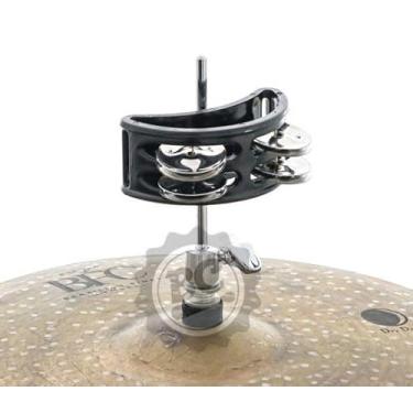 Imagem de Pandeirola de Chimbal Torelli TPC307 Preto para fixar na haste da máquina de chimbal som de chocalho