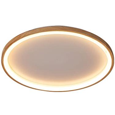Imagem de Lustre de teto moderno com LED regulável, luminária com ferro forjado e decoração de tronco para proteção dos olhos (40 cm)