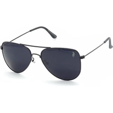 Imagem de Óculos de Sol Aviador Clássico Unissex Polo London Club, Armação em Metal Stainless Stell