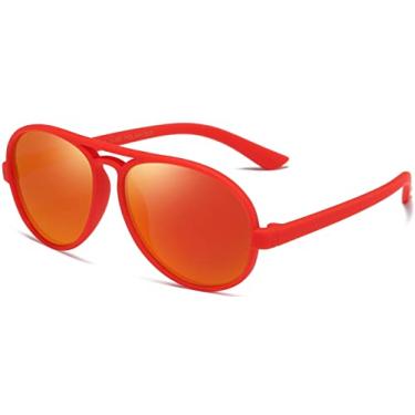 Imagem de LEICO FASHION Óculos de sol aviador polarizados para meninos e meninas de 0 a 4 anos - Armação emborrachada inquebrável