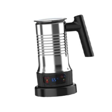 Imagem de ＫＬＫＣＭＳ Vaporizador elétrico, automático, para espuma quente e fria, jarra de aço inoxidável de 475 ml, grande capacidade para chocolate quente
