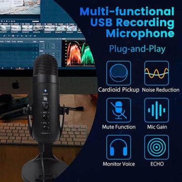 Imagem de Microfone USB para PC Mac com cancelamento de ruído - Lightbek Officia