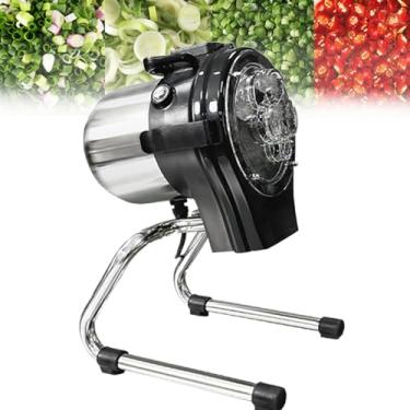 Imagem de Conjunto elétrico de fatiador de vegetais, cortador elétrico de vegetais, processador de alimentos para alho, pimenta, cebola, aipo, gengibre, alho-poró, para restaurantes e cozinha doméstica, FC-11