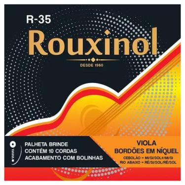 Imagem de Encordoamento Viola Maxima R35 Rouxinol Bordões Em Níquel + Brinde