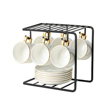 Imagem de Conjuntos de chávenas e pires xícaras de café colher de chá de porcelana conjunto de chá suporte de caneca de metal conjunto de máquina de chá várias especificações e cores pode ser selecionado